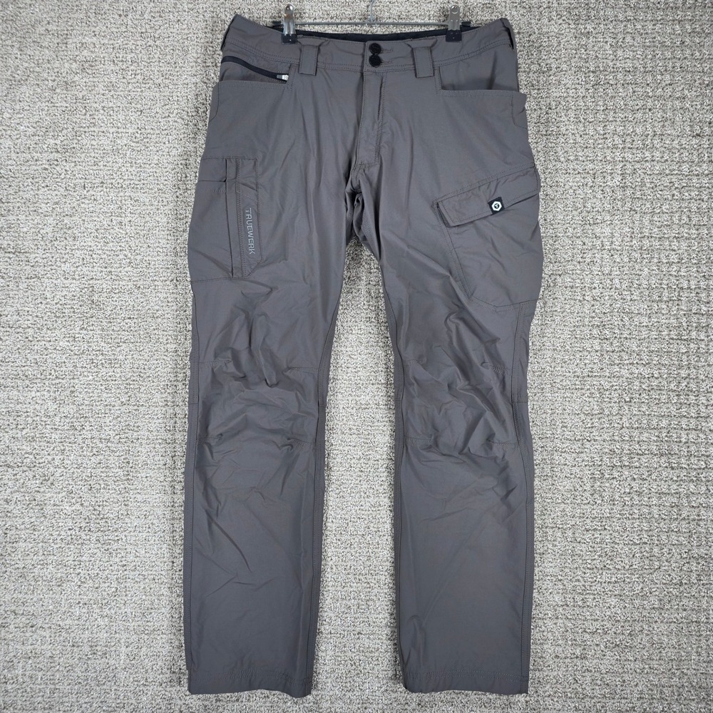 Truewerk T1 Werkpant Mens 32x30 Grey Technical Cargo Work Pants Outdoor Hiking